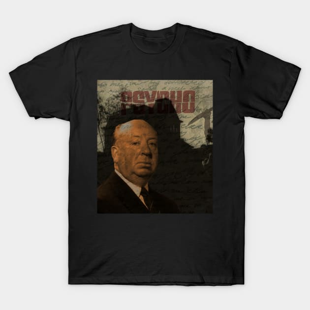 Alfred Hitchcock - Psycho T-Shirt by valentinahramov